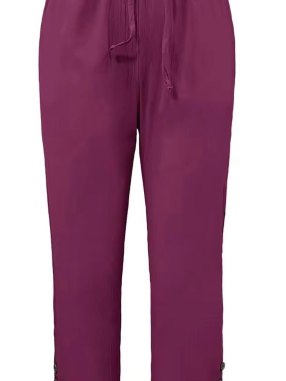 SHEIN Berry Drawstring Straight-Leg Linen Blend Pants - Picture 2 of 6